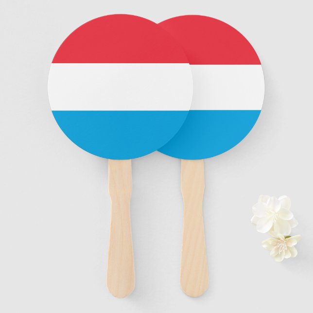 Luxemburger Flagge Fächer (Vorne und Hinten)