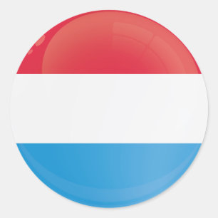 Luxemburger Flagge für das runde Symbol Runder Aufkleber