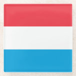 Luxemburger Flagge Glasuntersetzer<br><div class="desc">Patriotische Flagge von Luxemburg.</div>