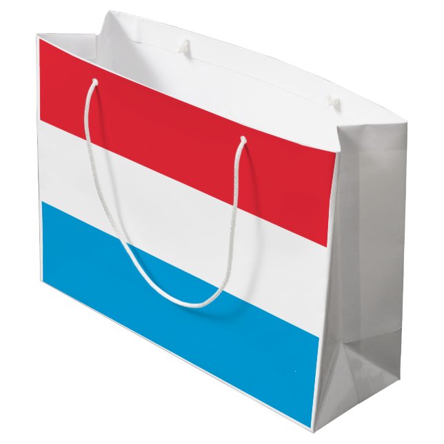 Luxemburger Flagge Große Geschenktüte (Rückseite Schrägansicht)