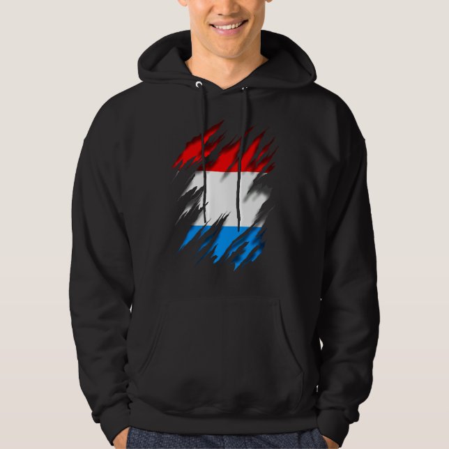 Luxemburger Flagge Hoodie (Vorderseite)