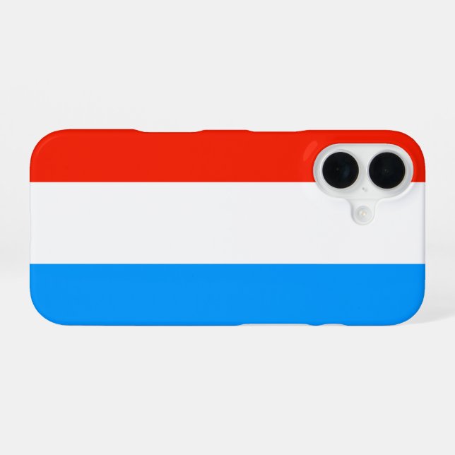 Luxemburger Flagge iPhone 16 Hülle (Rückseite (Horizontal))