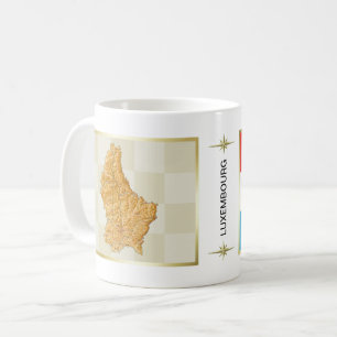 Luxemburger Flagge + Karte Tasse