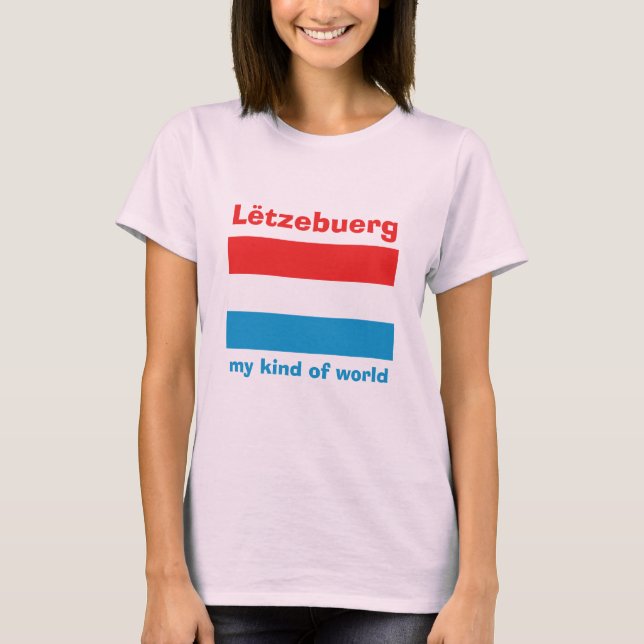 Luxemburger Flagge + Karte + Text-T - Shirt (Vorderseite)