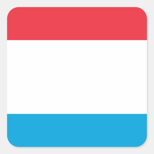 Luxemburger Flagge - Lëtzebuerger Fändel - Drapeau Quadratischer Aufkleber (Vorderseite)