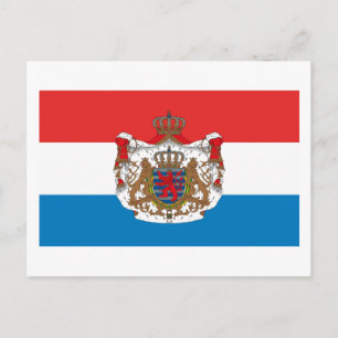 Luxemburger Flagge mit COA Postkarte