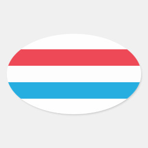Luxemburger Flagge Ovaler Aufkleber