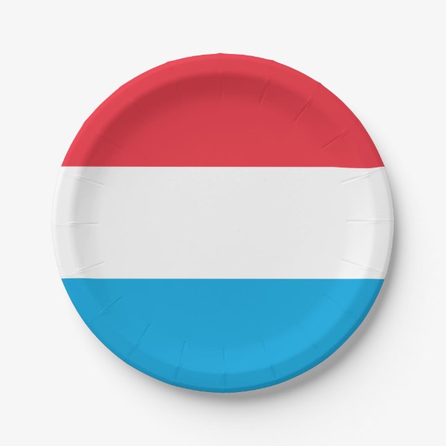 Luxemburger Flagge Pappteller (Vorderseite)