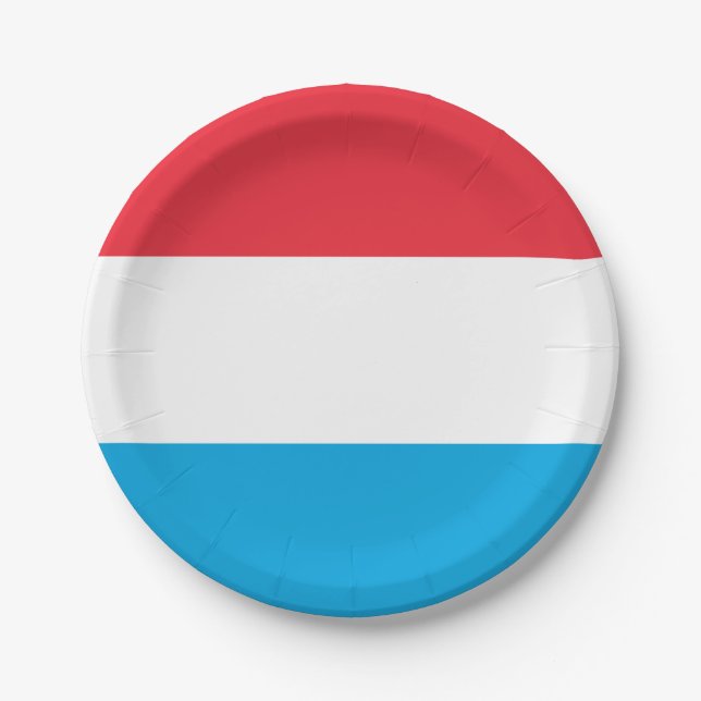 Luxemburger Flagge Pappteller (Vorderseite)