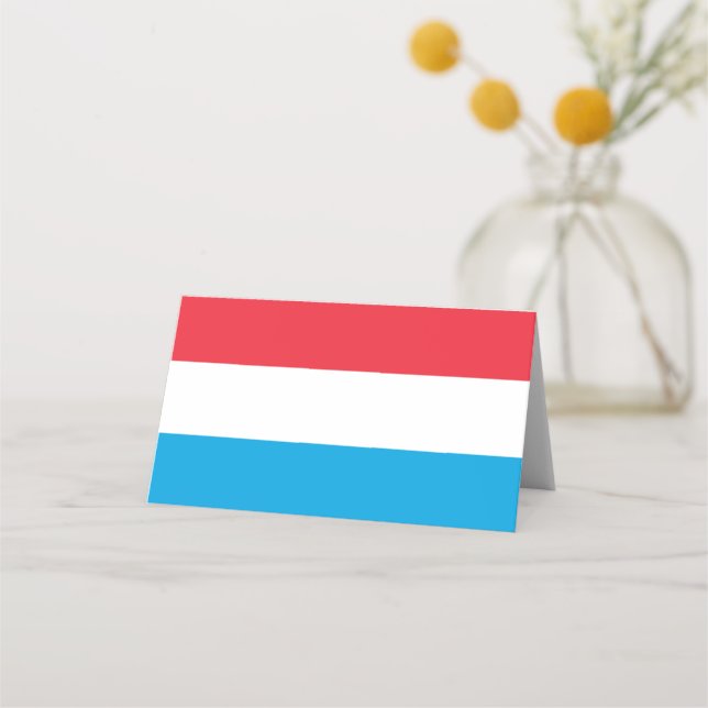Luxemburger Flagge Platzkarte (Vorderseite)