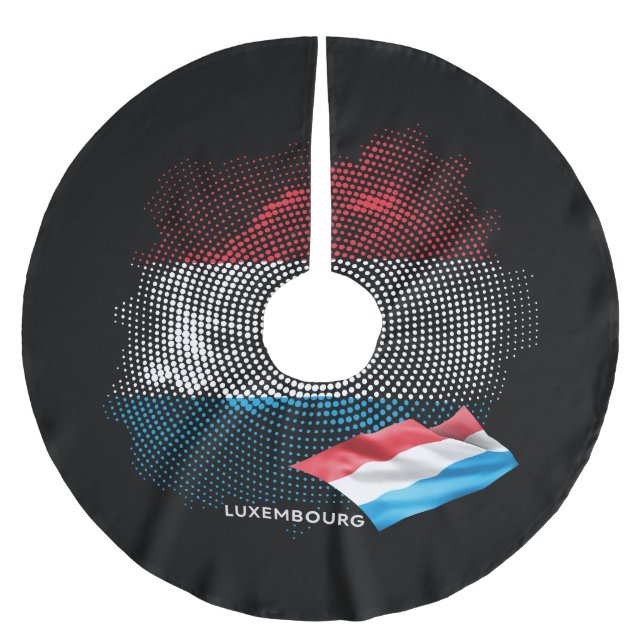 Luxemburger Flagge Polyester Weihnachtsbaumdecke (Vorderseite)