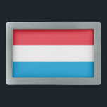 Luxemburger Flagge Rechteckige Gürtelschnalle<br><div class="desc">Patriotische Flagge von Luxemburg.</div>