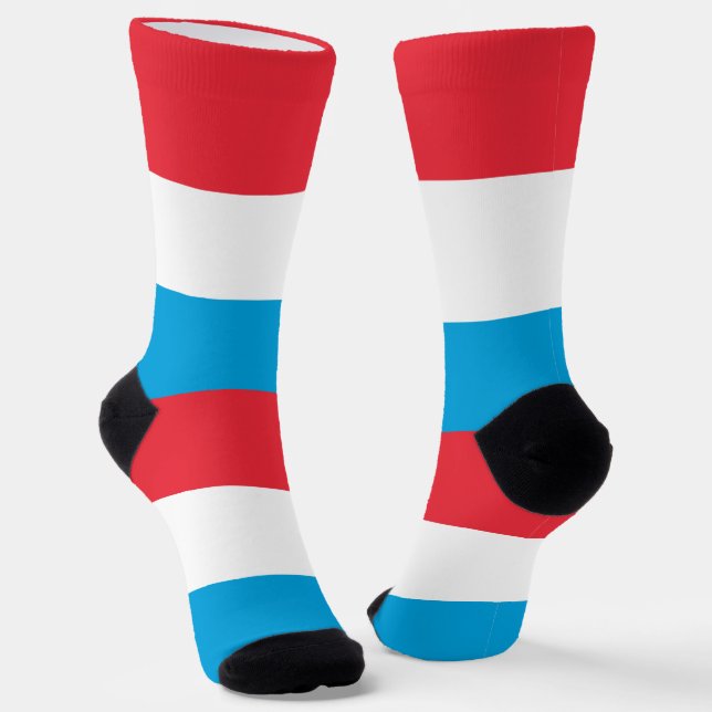Luxemburger Flagge Socken (Gewinkelt)