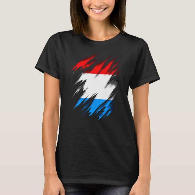 Luxemburger Flagge T-Shirt (Vorderseite)