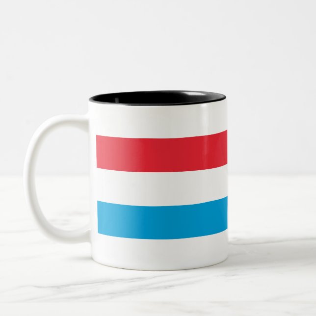 Luxemburger Flagge Zweifarbige Tasse (Links)