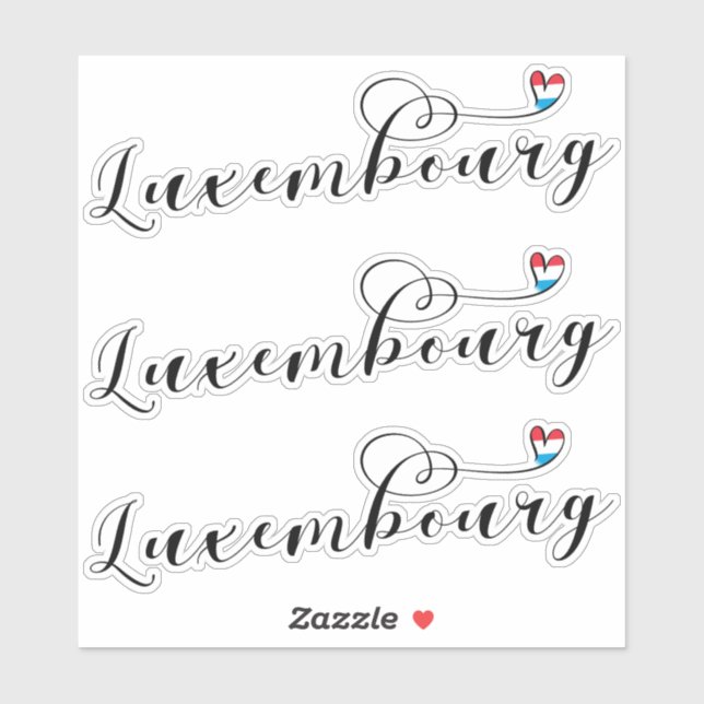 Luxemburger Flaggenherz Aufkleber (Blatt)