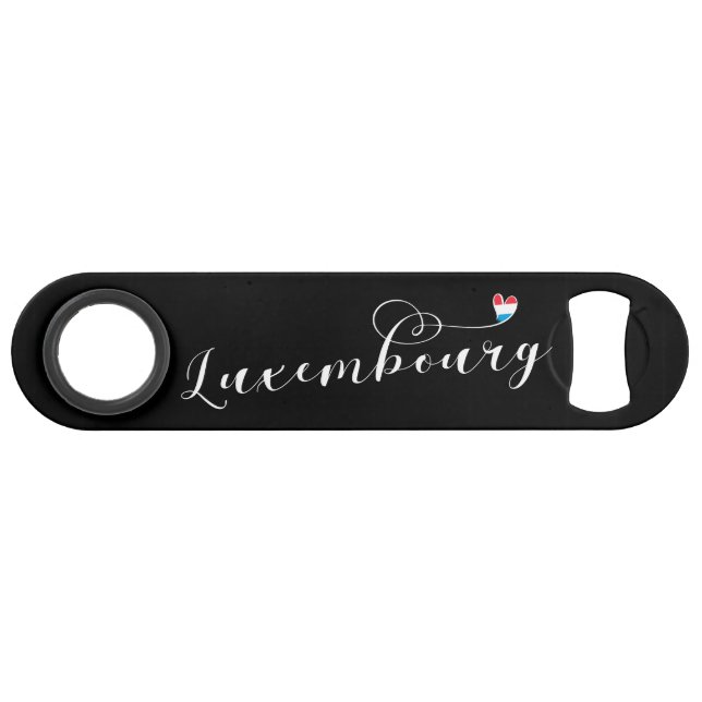 Luxemburger Flaggenherz Speed Flaschenöffner (Vorderseite (Horizontal))