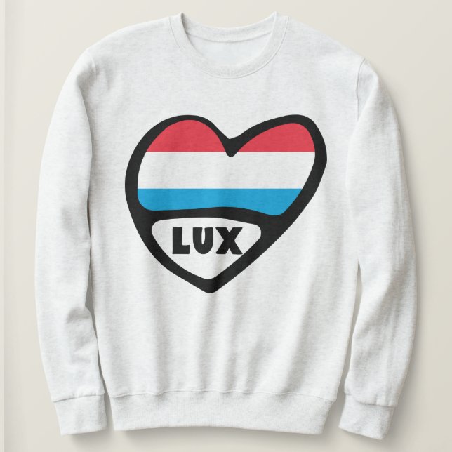 Luxemburger Ländercode - Leitfaden Herzstück LUX Sweatshirt (Design vorne)