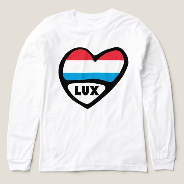 Luxemburger Ländercode - Leitfaden Herzstück LUX Tri-Blend Shirt (Design Vorderseite)