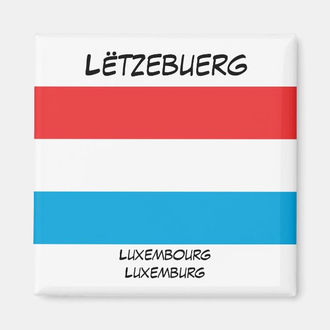 Luxemburger Sprachen Flag Square Magnet (Vorne)