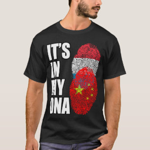 Luxemburger und chinesischer DNA-Heritage-Flag T-Shirt