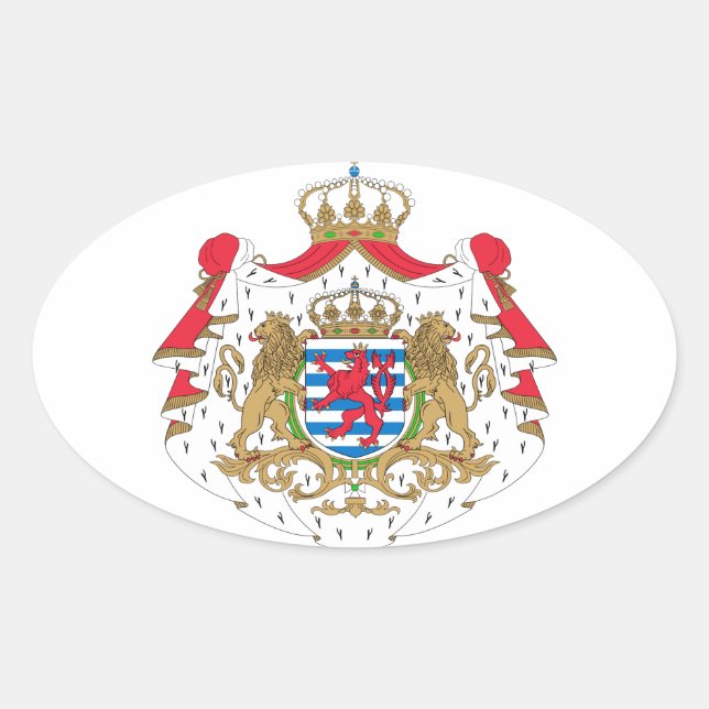 Luxemburger Wappen Ovaler Aufkleber (Vorderseite)