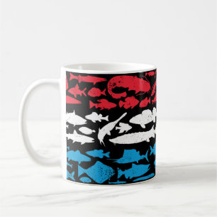 Luxemburgische Flagge - Fischereidesign Kaffeetasse