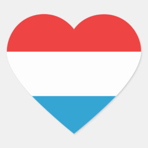 Luxemburgische Flagge Herzsticker Herz-Aufkleber