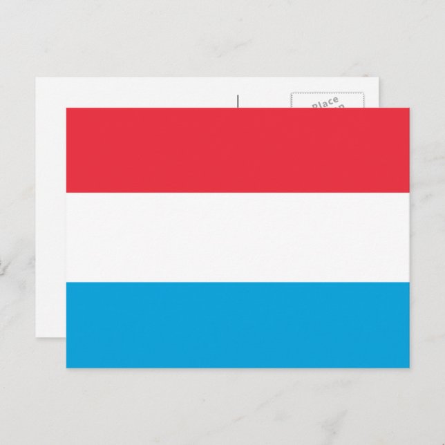 luxemburgische Flagge, luxemburgische Flagge Postkarte (Vorne/Hinten)