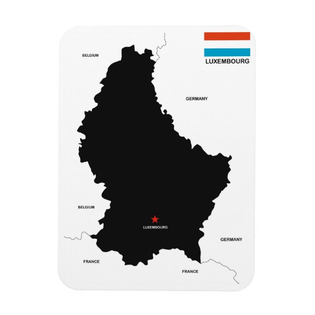 luxemburgische Landkarte Magnet (Vertikal)