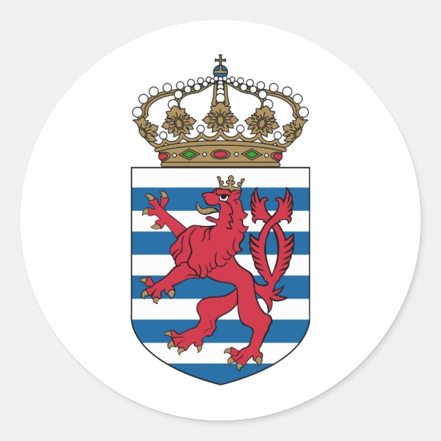 luxemburgisches Emblem Runder Aufkleber (Vorderseite)