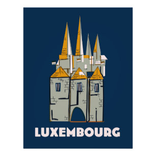 luxemburgisches Reiseplakat im Retrostil Fotodruck