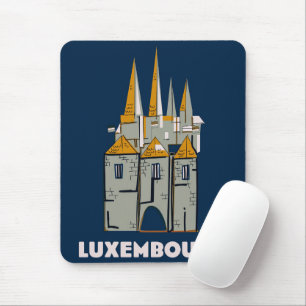 luxemburgisches Reiseplakat im Retrostil Mousepad