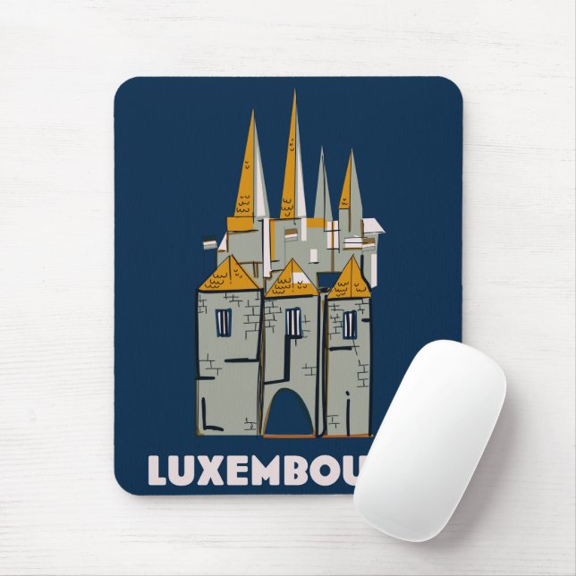 luxemburgisches Reiseplakat im Retrostil Mousepad (Mit Mouse)