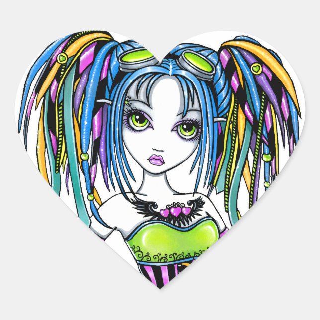 "Luxie" Rainbow Cyber Goth Fairy Stickers (Vorderseite)