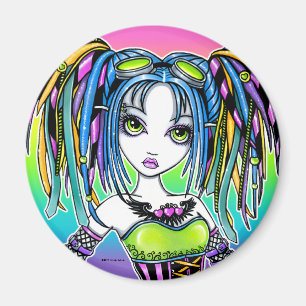 "Luxie" Rainbow Cyber Goth Hula Hoop Fee Magnet