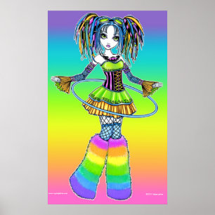 "Luxie" Rainbow Cyber Goth Hula Hoop Fee Poster