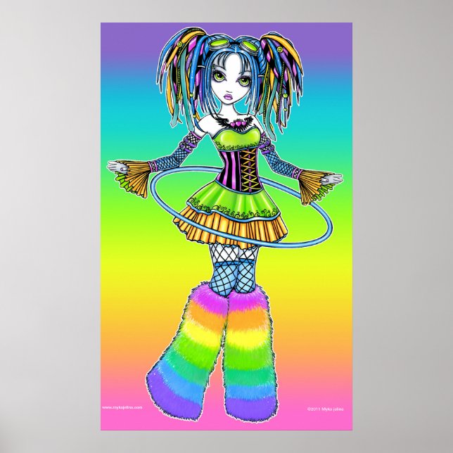 "Luxie" Rainbow Cyber Goth Hula Hoop Fee Poster (Vorne)