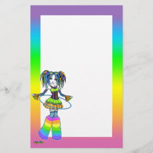 "Luxie" RegenbogenCyber Goth Fee-Briefpapier Briefpapier