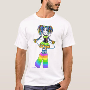 "Luxie" RegenbogenCyber Goth Hula Band-Feen-Spitze T-Shirt
