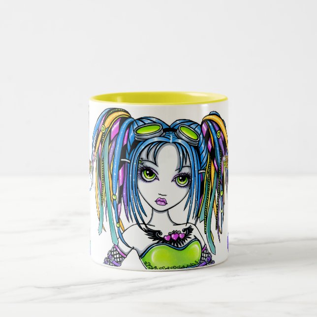 "Luxie" RegenbogenCyber Goth Hula Band-Feen-Tasse Zweifarbige Tasse (Mittel)