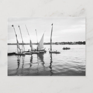 Luxor Ägypten, Feluccas am Nil Postkarte