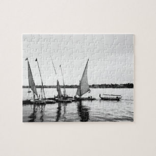 Luxor Ägypten, Feluccas auf dem Nil 2 Puzzle