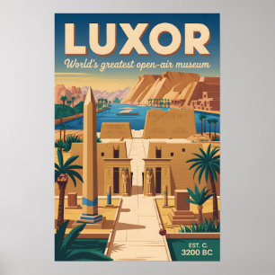 Luxor Ägypten Retro-Reiseplakat Kunst Druck Poster