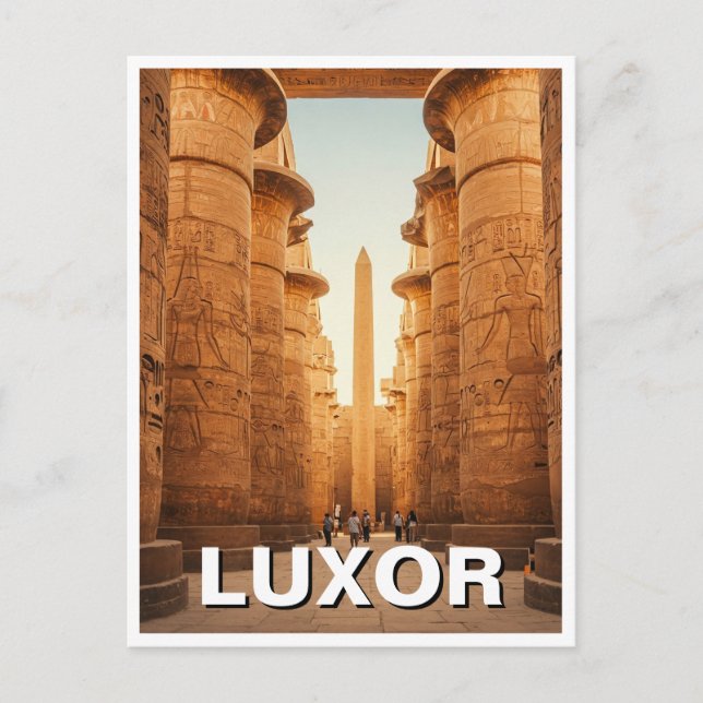 Luxor Egypt Karnak Temple Travel Postkarte (Vorderseite)