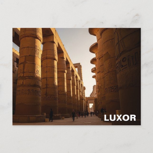 Luxor Egypt Karnak Temple Travel Postkarte (Vorderseite)