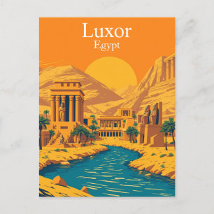 Luxor, Egypt Vintage Travel Postkarte