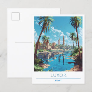 Luxor Egypt Vintage Travel Postkarte