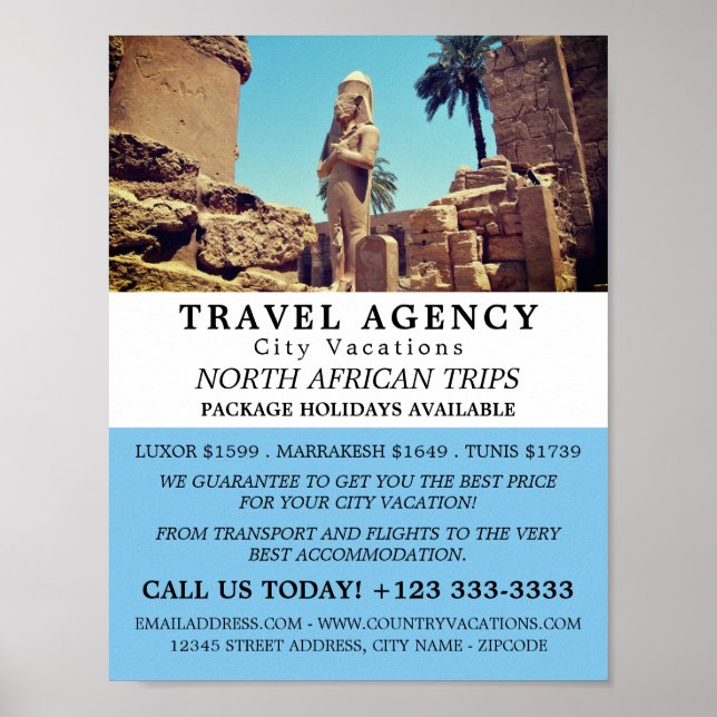 Luxor Temple, Ägypten, Reiseagentur Werbung Poster (Vorne)