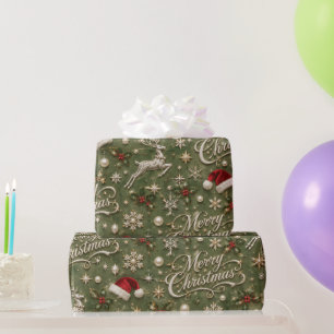 Luxriors Grüne Frohe Weihnachten Geschenkpapier